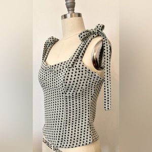 Adorable Black & White Free People Bow Tie Tank Top. Very Soft. Size Small.